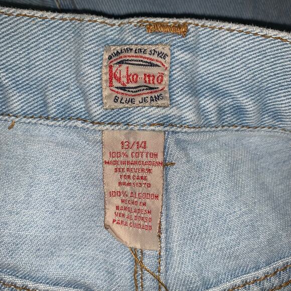 90s Vintage Ki Ko Mo Jean Shorts Flowered Embroidered Detail Size 13 - Picture 6 of 7